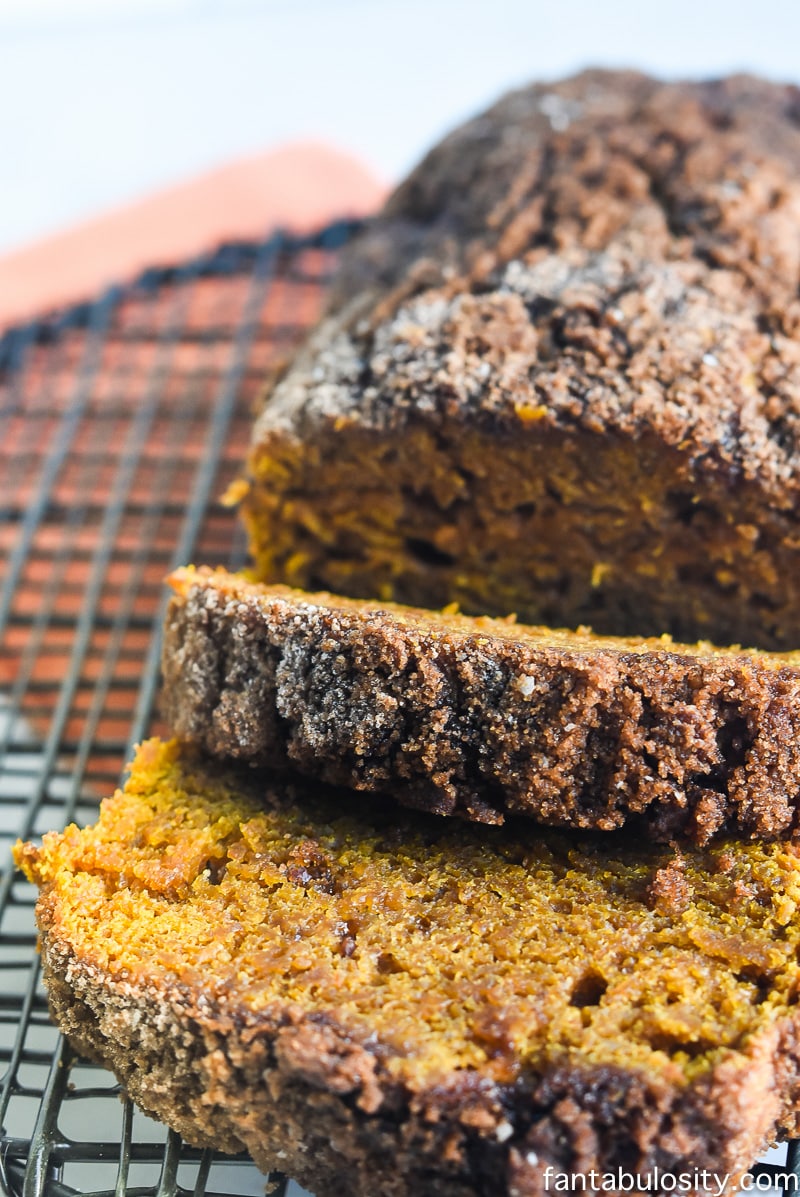 Cream Cheese Toffee Pumpkin Bread - Made with Coconut Oil