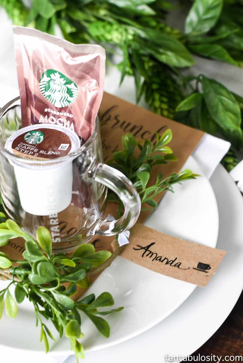 Brunch Party Ideas: Place Setting with Starbucks