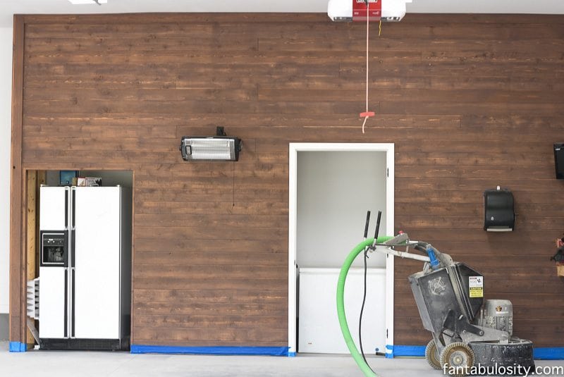 Garage flooring, and garage floor paint ideas! Love how this garage has built in closets for garage organization. 