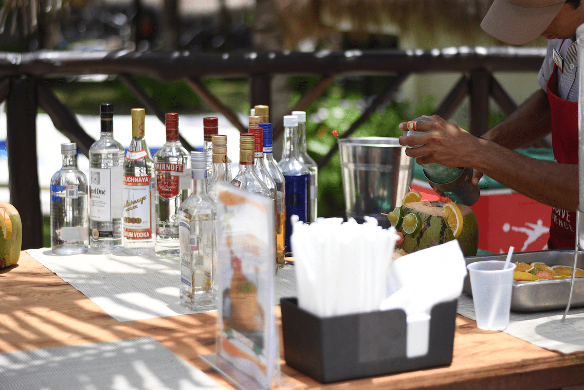 Drink station in Mexico at a resort