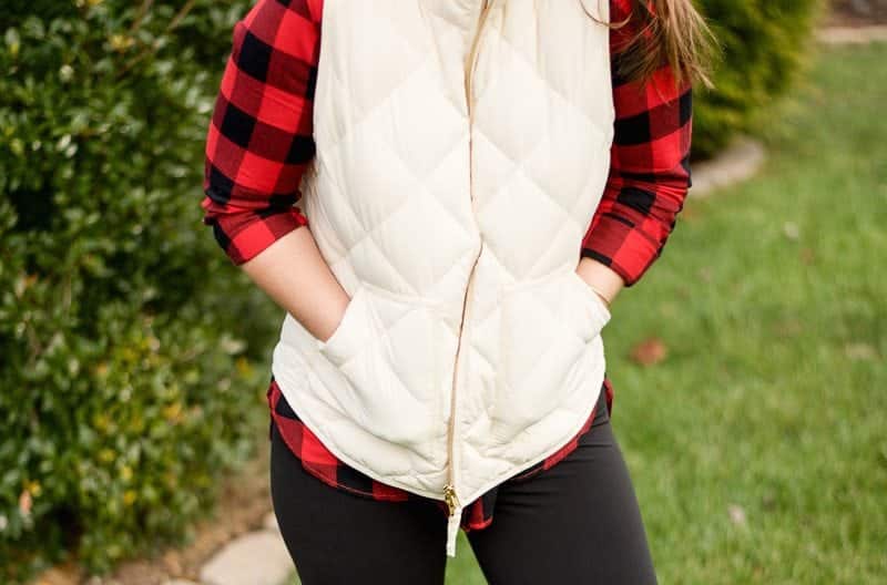 These are the BEST leggings ever. They aren't too light around the waist (aka less love-handles), and are fleece lined but not thick. HEAVEN!! Love this red buffalo plaid shirt too! fantabulosity