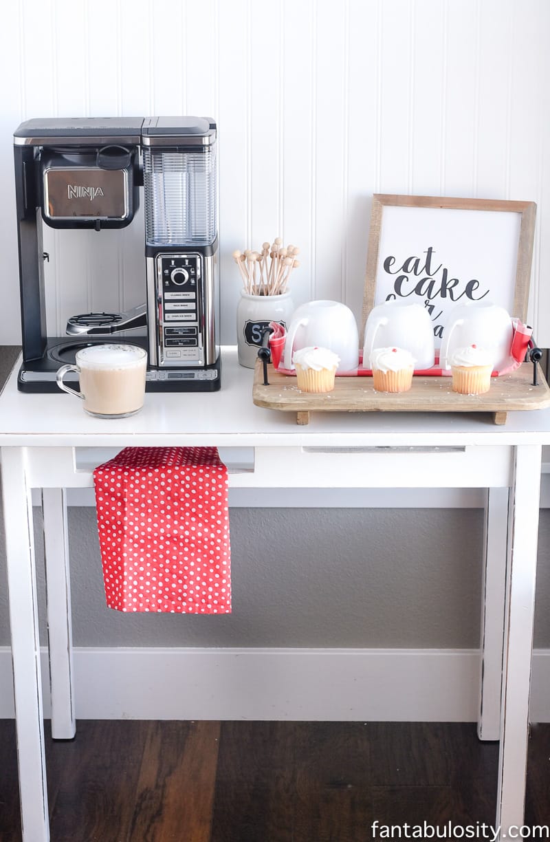 This is PERFECT for a small space! DIY Coffee Bar Ideas for the Kitchen!