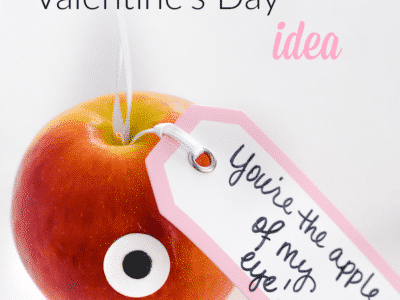 So cute and easy! "You're the apple of my eye," Valentine's Day idea for kids, husband, boyfriend, or anyone! Love this.