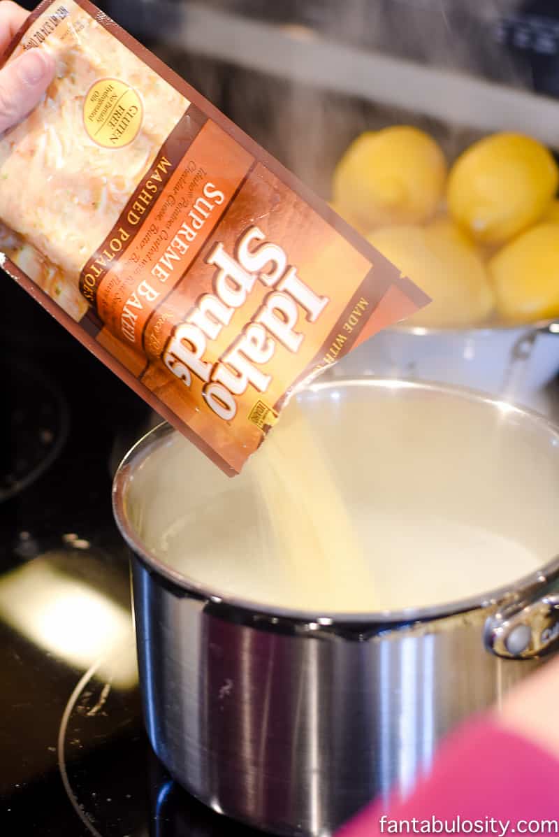 Using instant potatoes to make a stovetop potato soup is sooo easy! 