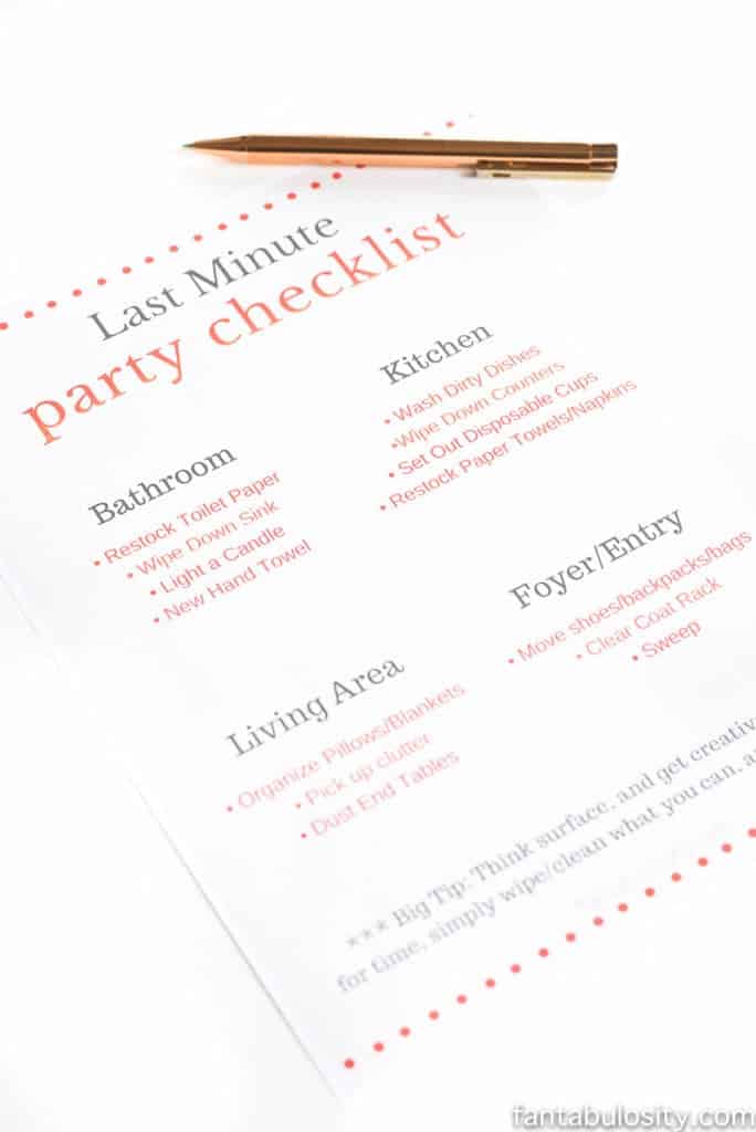 Last minute party checklist