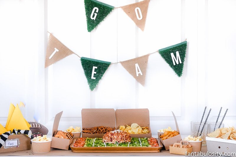 Football Party Food idea: Chips/Dips stadium. So easy and YUM!