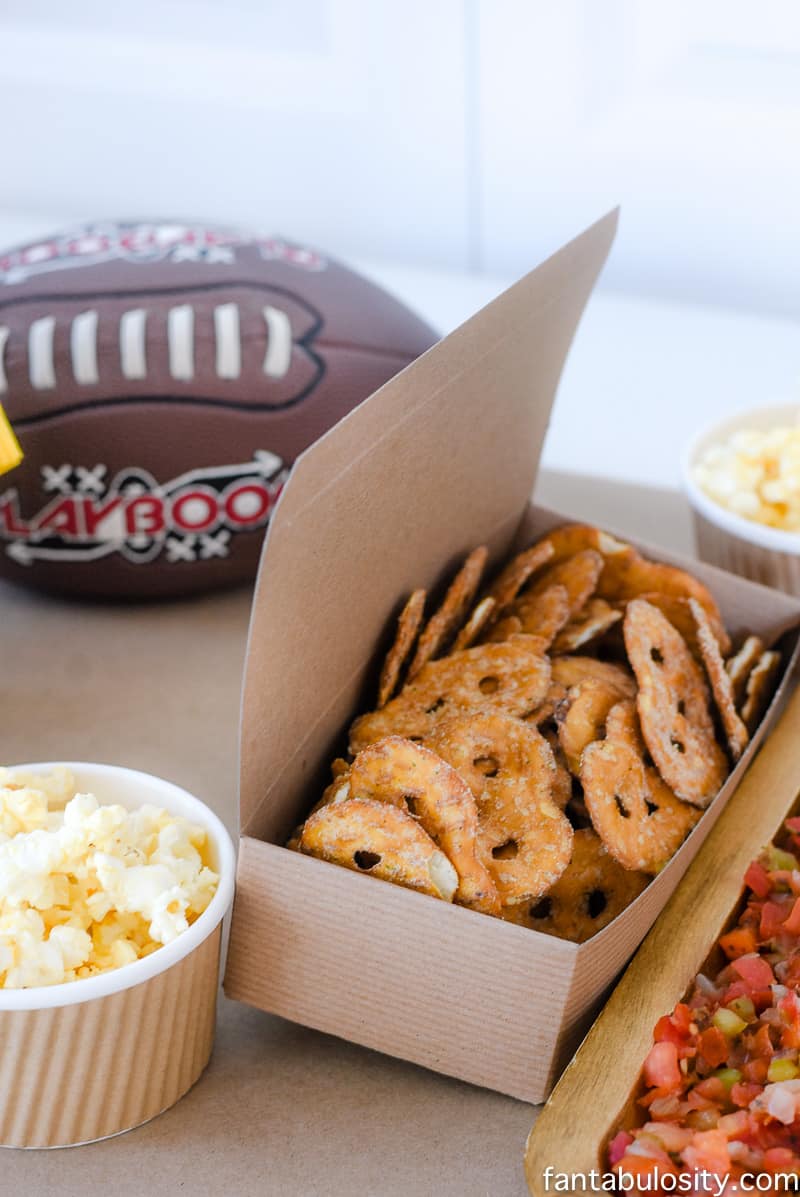 Football party food idea: football field dip with chips as the bleachers. so cute!