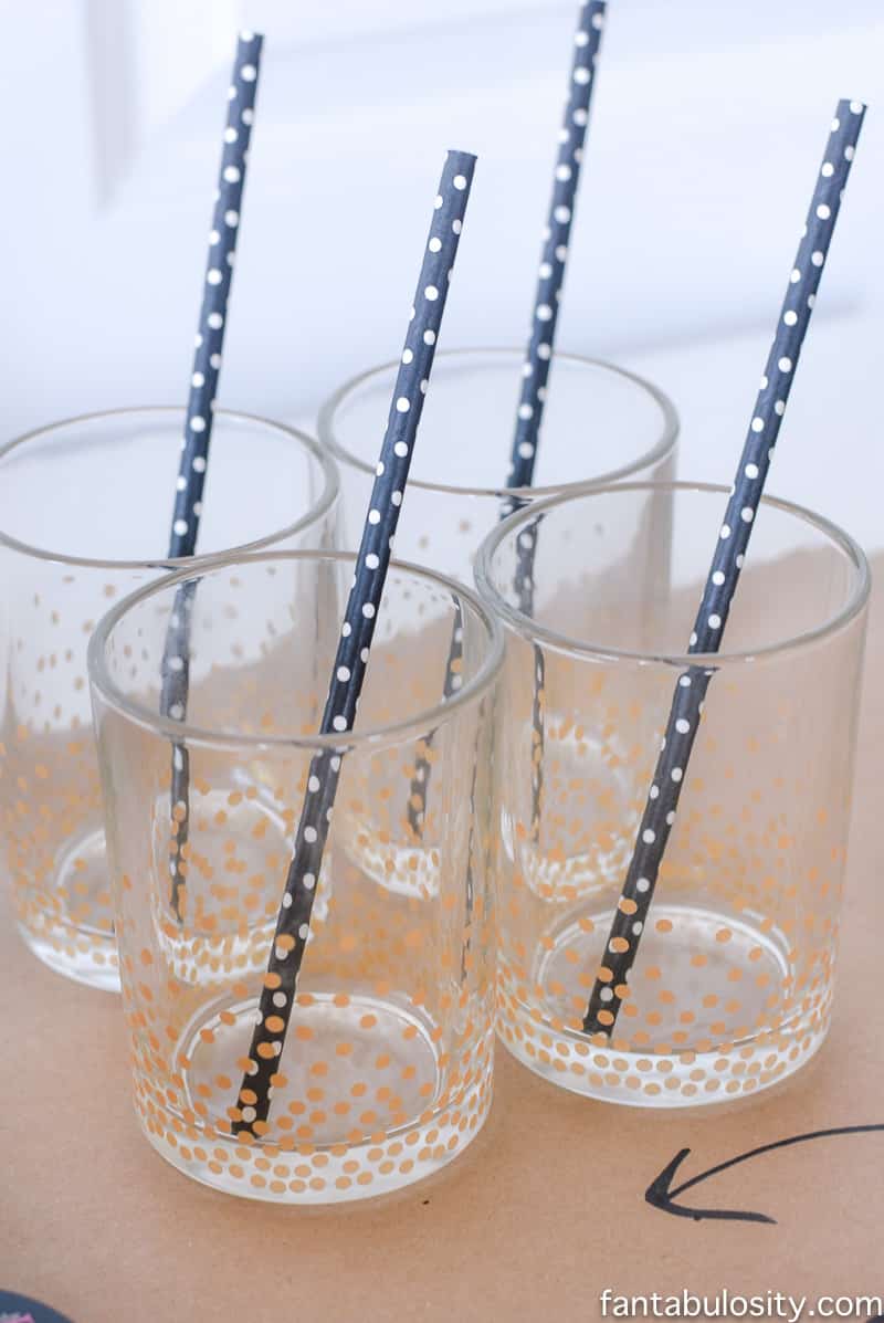 Football party ideas: drinks with black straws