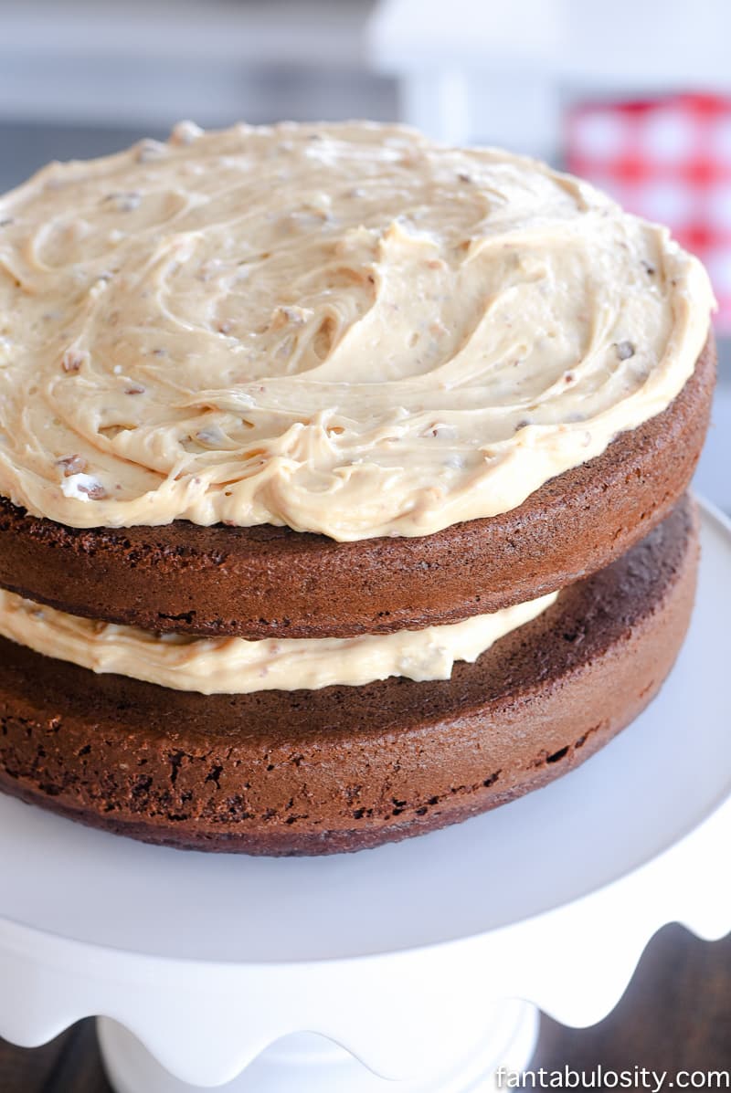 O-M-G!! This sounds crazy-good! Chocolate Peanut Butter Toffee Salted Caramel Cake