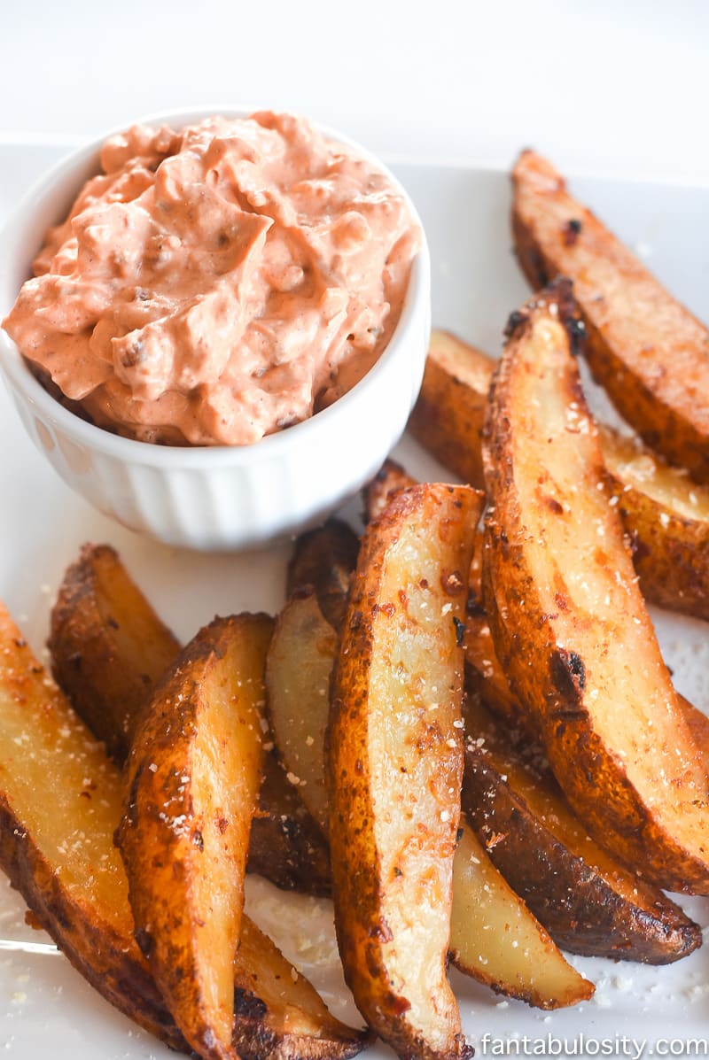 Holy cow these were so easy and had the right amount of flavor! Baked Fiesta Ranch Potato Wedges Recipe