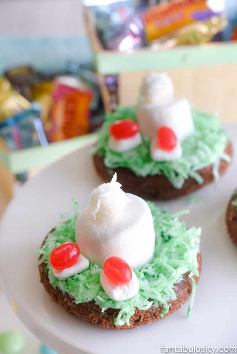 Awww, how cute and easy are these! Easter Dessert Idea: "Bunny in the Hole" Donuts