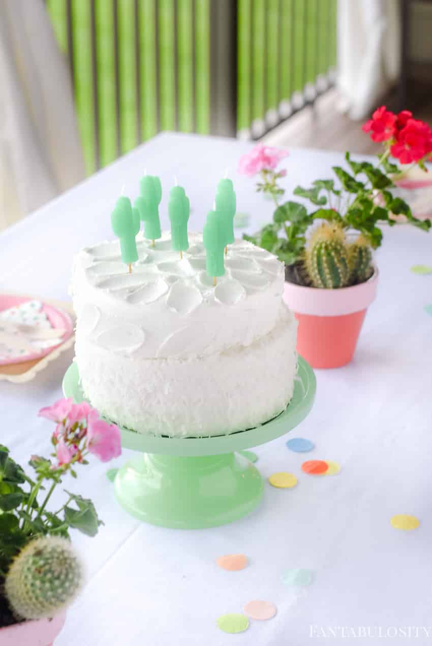 Cactus Cake Candles!! So fun. Fiesta Theme Party: A confetti and pastel fiesta party!