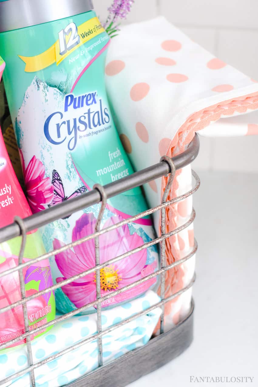 New Home Gift Basket Ideas: How bright and cheery is this! So easy.