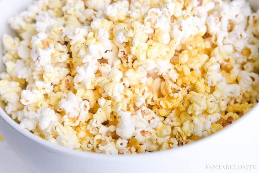 Popcorn in the microwave deals in a bowl