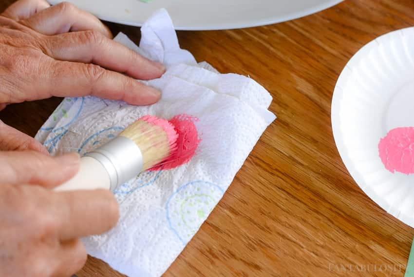 Push the paint up in the brush for the stencil. Martha Stewart Paints