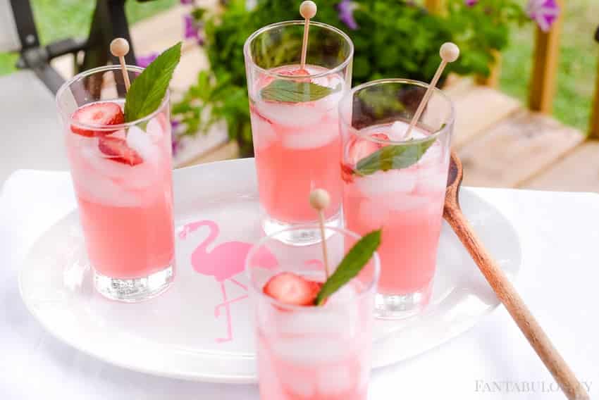 Flamingo DIY Drink Tray using Martha Stewart Paint