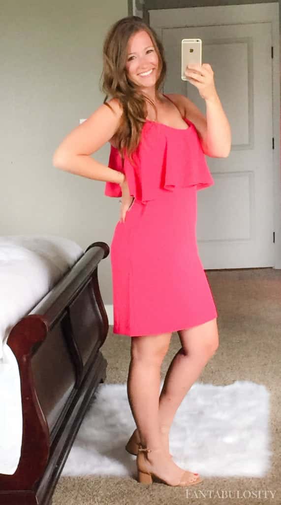 July 2017 Trunk Club Night out dress - hot pink with ruffles from trunk club july 2017 shipment