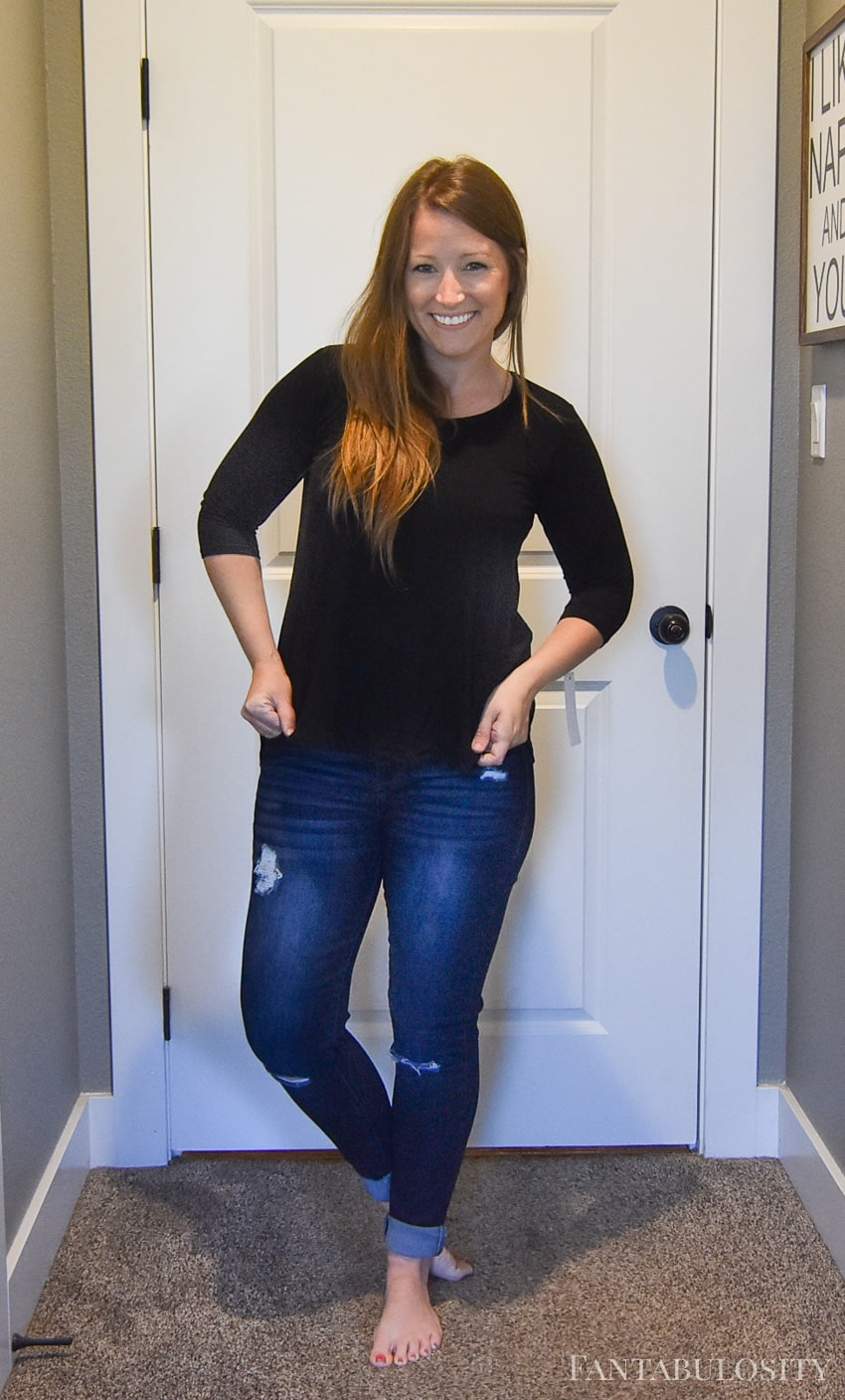 Stitch Fix August 2017 - Review Black loveapella top