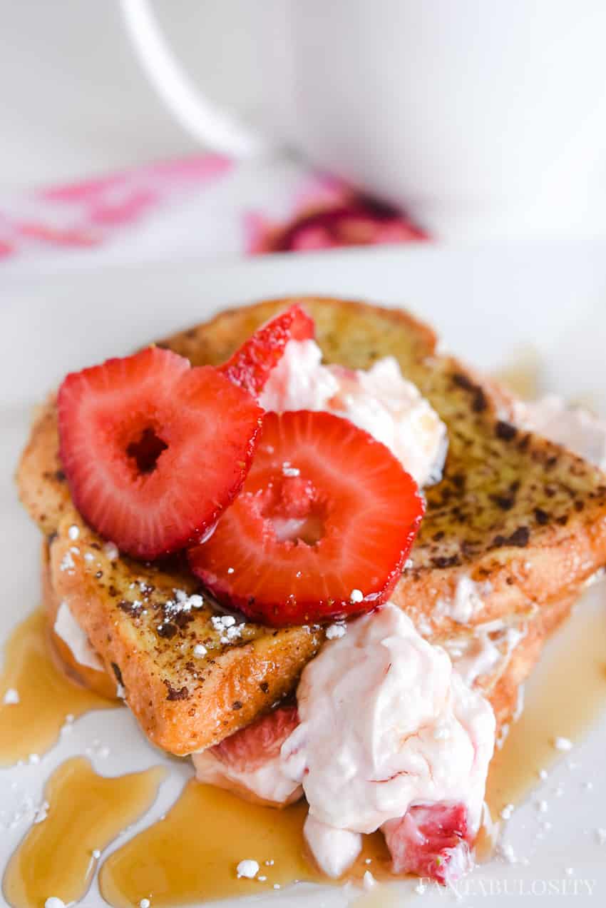 Homemade strawberry cream cheese filling for a stuffed french toast