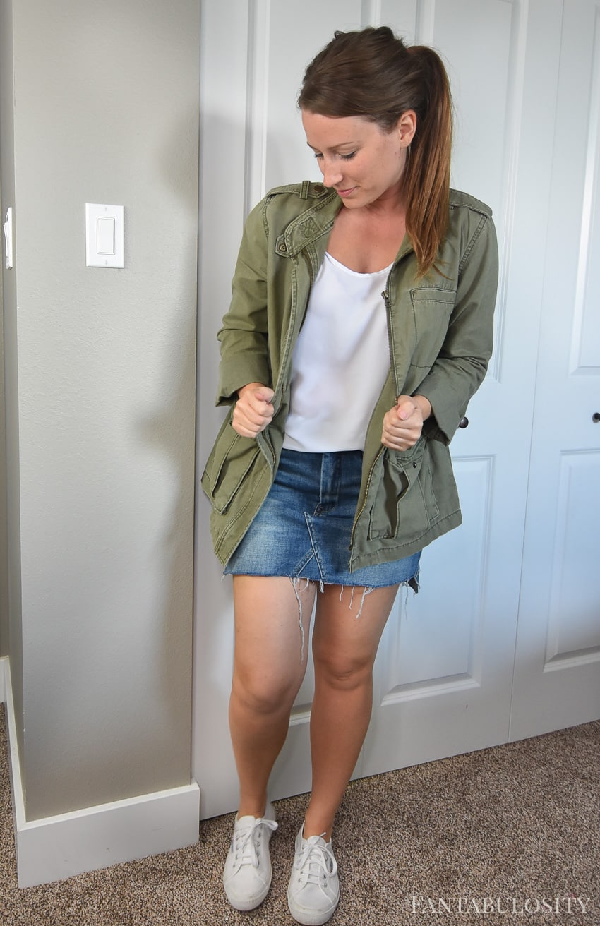 Denim Skirt from Nordstrom - August 2017 Trunk Club Try On video and photos unboxing