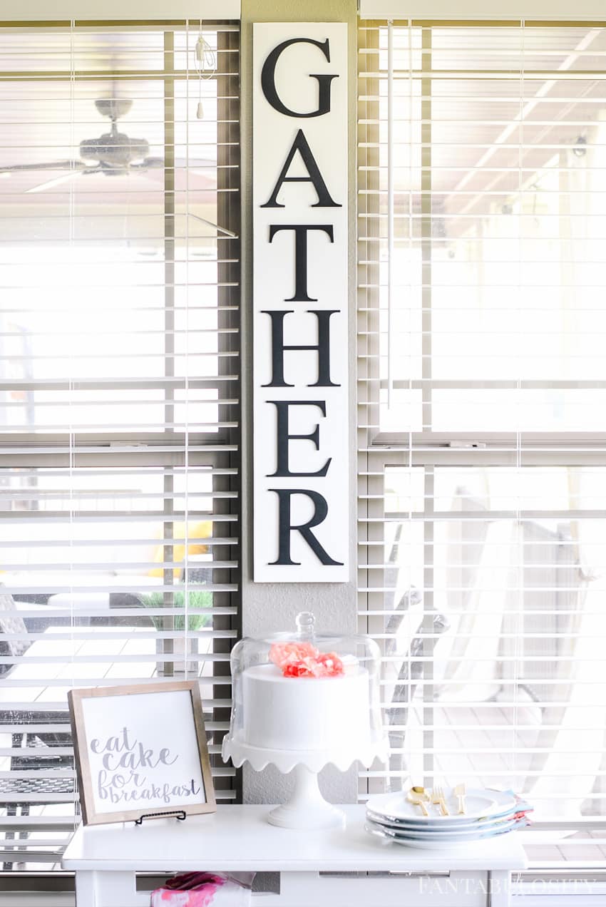 GATHER sign - Breakfast Nook - Modern Farmhouse Craftsman Home