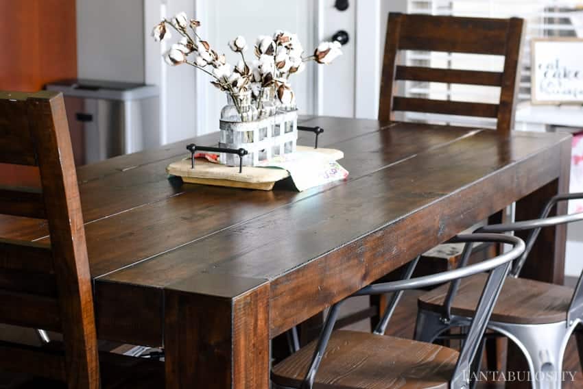 Breakfast area and brown table with metal chairs - Modern Farmhouse Craftsman Home