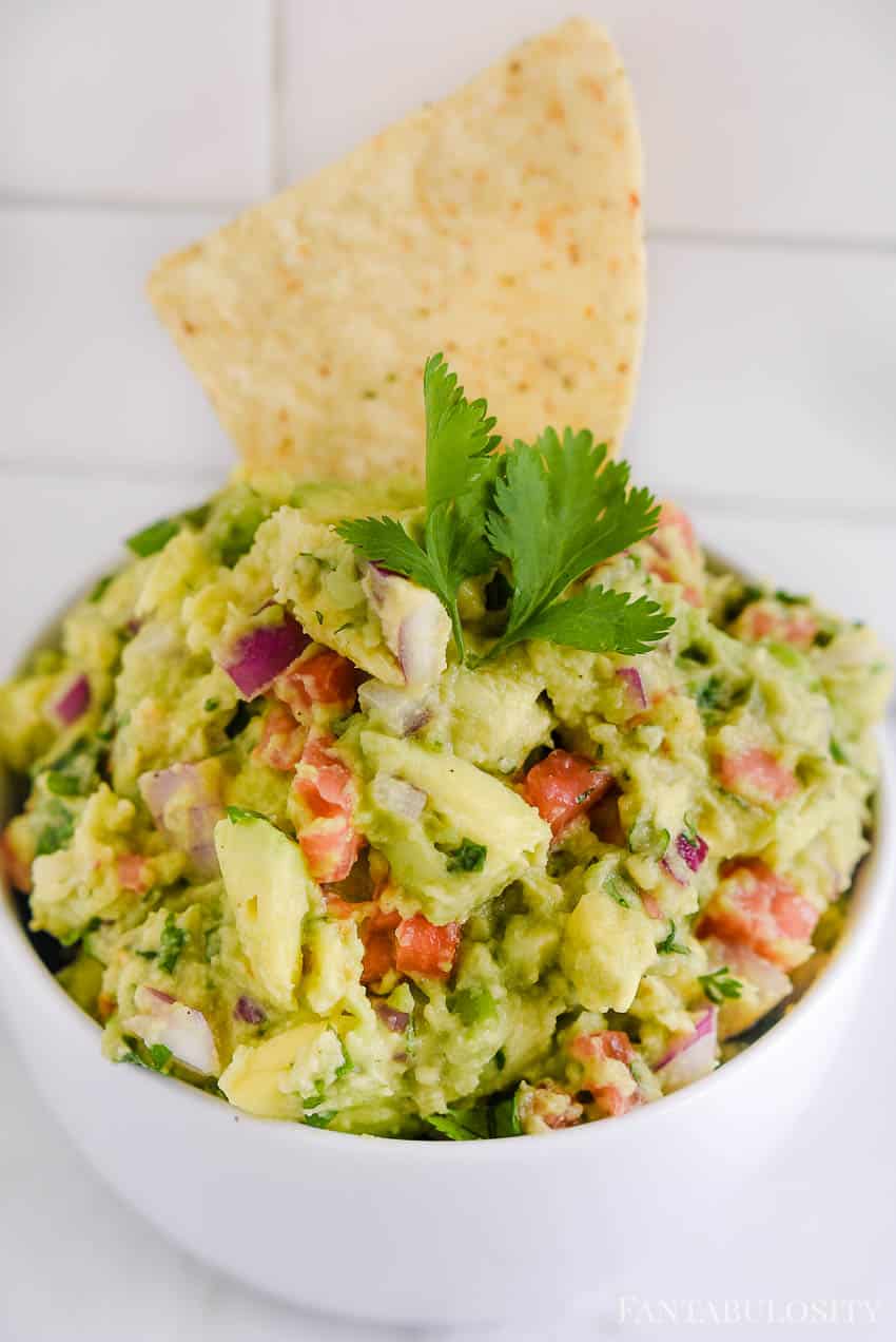 Guacamole Dip in white bowl