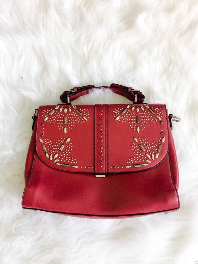 Burgundy Clutch and crossover from Nordstrom's Trunk Club. Embellishments. 