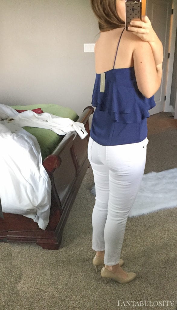 Back of J. Crew Blue Camisole Trunk Club Try On Video and Photos for September 2017