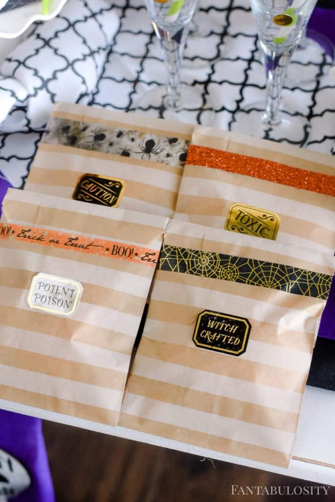 Halloween Party Favors - Washi Tape and treat bags 