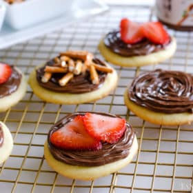 Sugar Cookies topped with Nutella