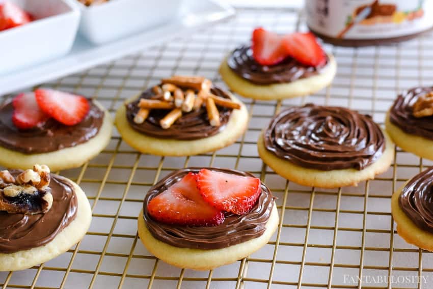 Sugar Cookies topped with Nutella