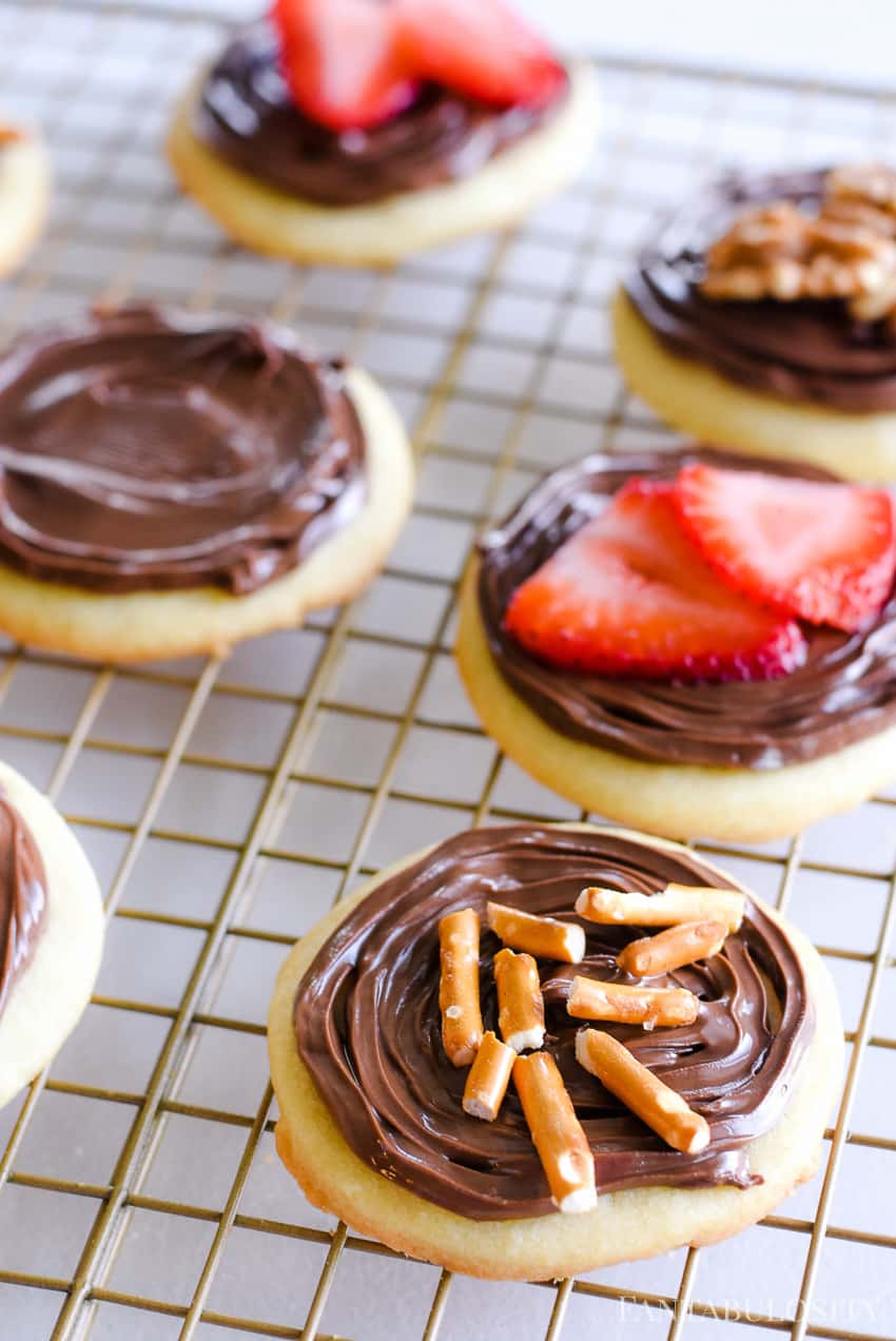 Pretzels on top of sugar cookies