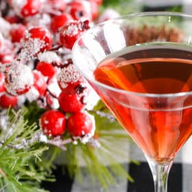 Yum! Only 2 ingredients!? This drink recipe is so easy and classy! Perfect for a red themed party of for the holidays! 2 ingredient cran apple martini
