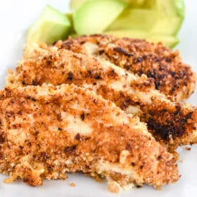 This almond meal chicken tenders recipe is so easy and so good! It's perfect for Keto chicken recipes and low carb chicken recipes!