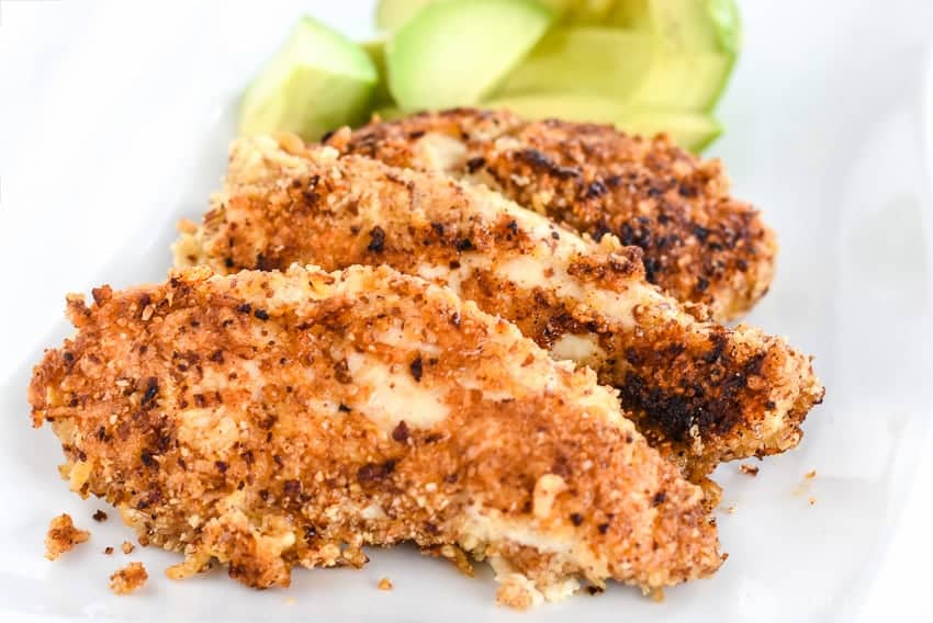 This almond meal chicken tenders recipe is so easy and so good! It's perfect for Keto chicken recipes and low carb chicken recipes!