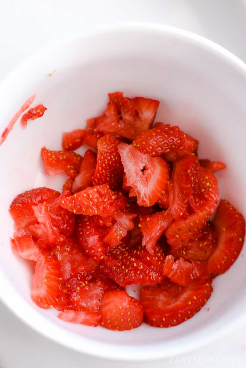 Crushed/muddled strawberries - strawberries and cream smoothie