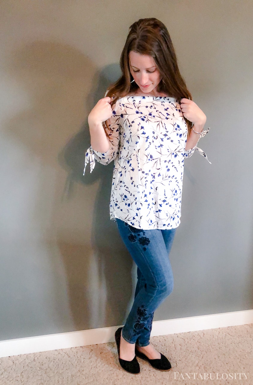 Trunk Club Review - April 2018 Floral Top and Embroidered Jeans