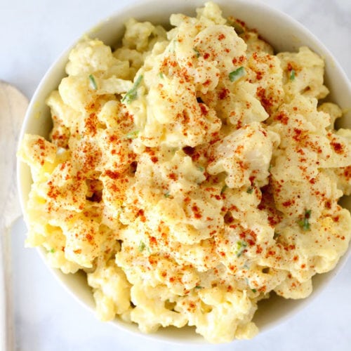 Cauliflower Potato Salad - Easy Low Carb Recipe - Fantabulosity