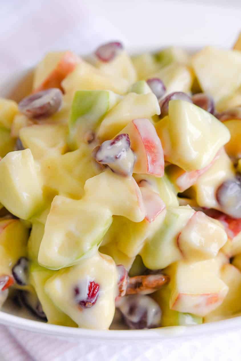apple salad - dessert or side dish with a sweet creamy dressing
