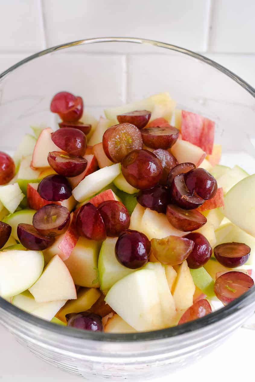 apple salad - grapes, red and green apples 
