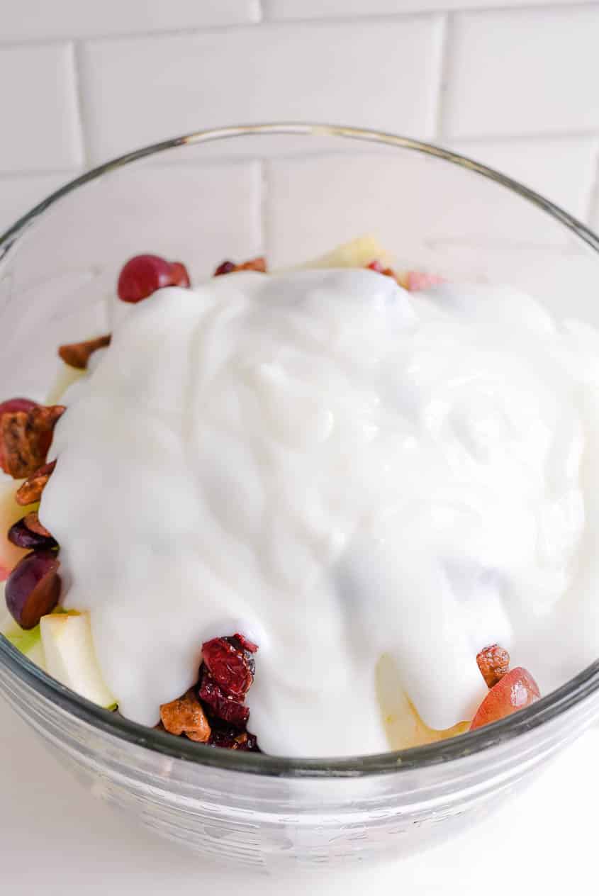 apple salad - yogurt and pudding dressing