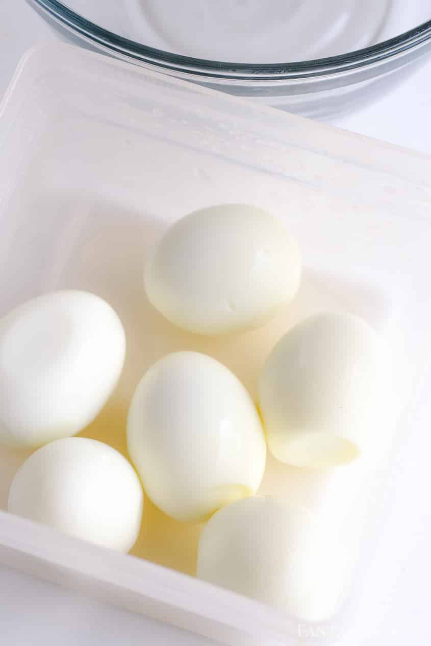Hard Boiled Eggs for egg salad sandwich recipe