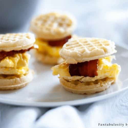 Mini Waffle Breakfast Sandwiches - The Sweet and Simple Kitchen