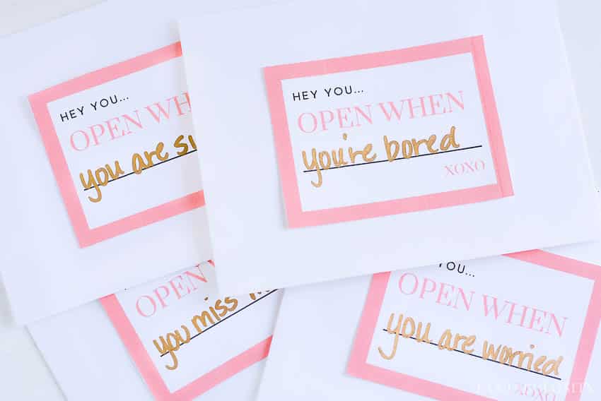 Open When Letters - Ideas for a boyfriend, husband, best friend