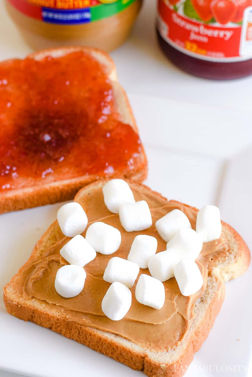 Peanut Butter and Jelly Sandwich with Marshmallows