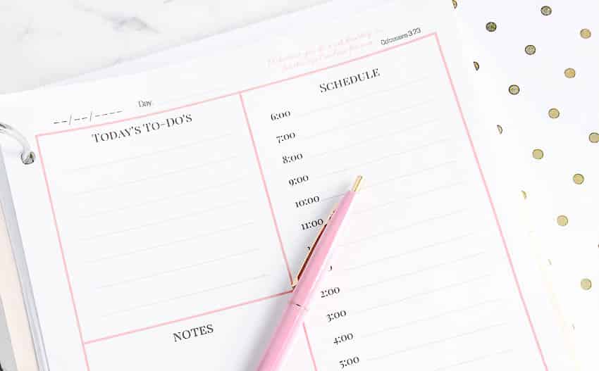 daily planner printable free