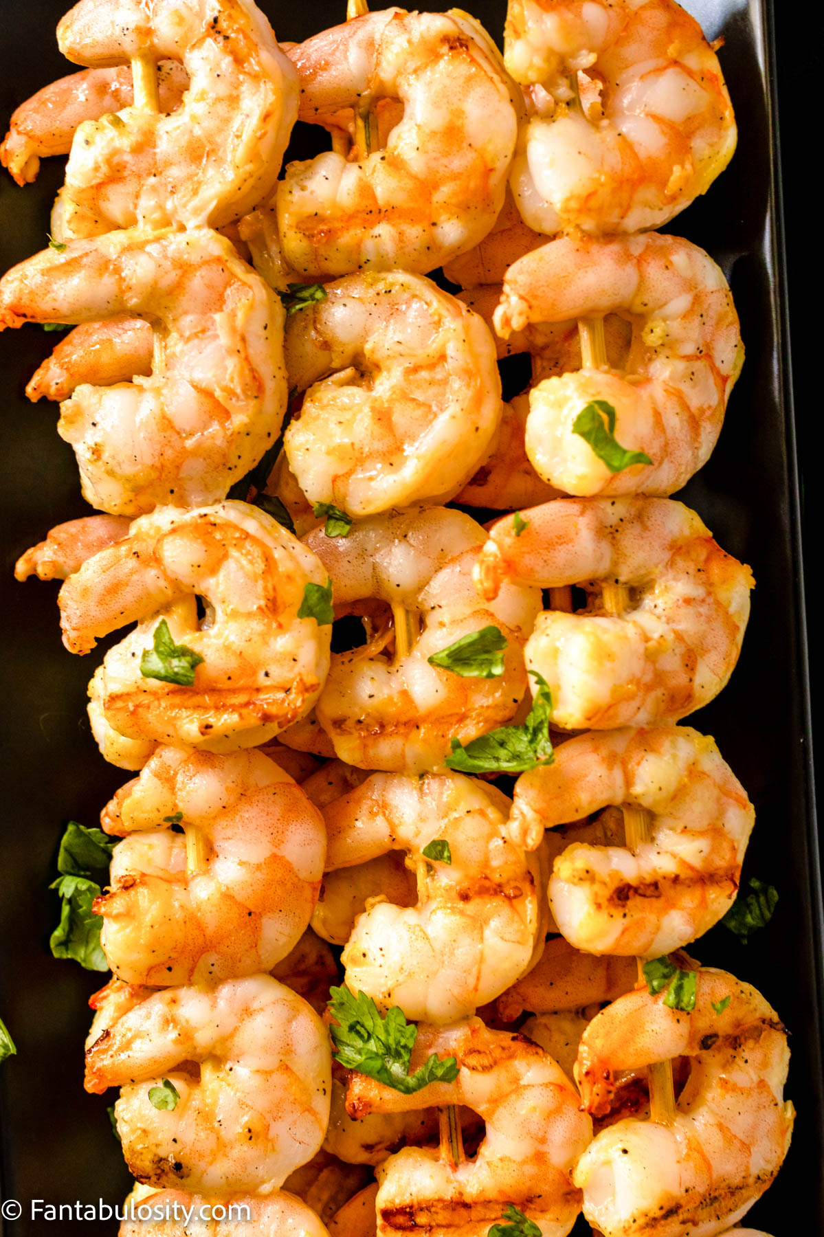 Marinated grilled shrimp kabobs