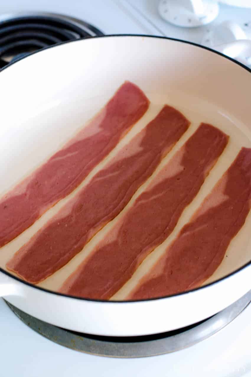 turkey bacon in skillet