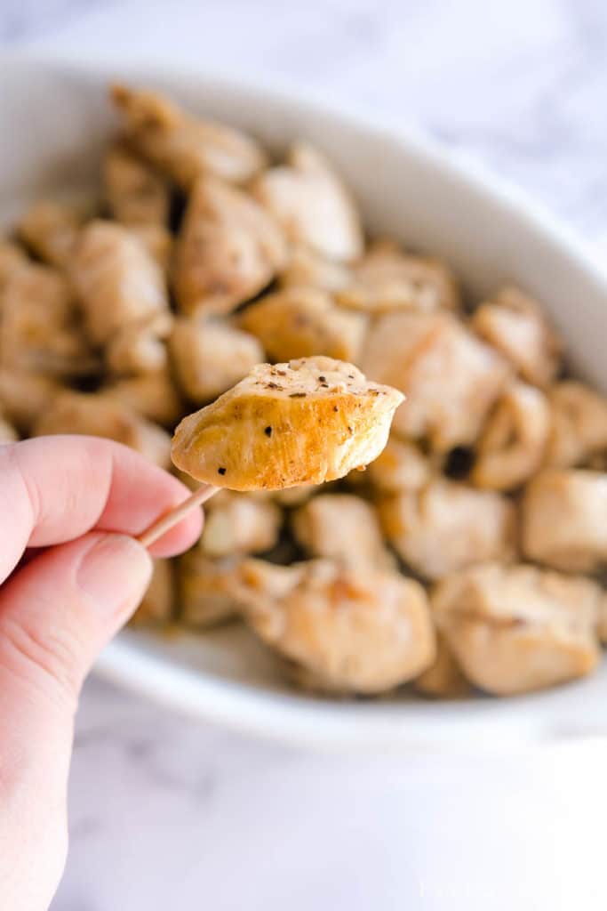 Chicken Bites on a toothpick